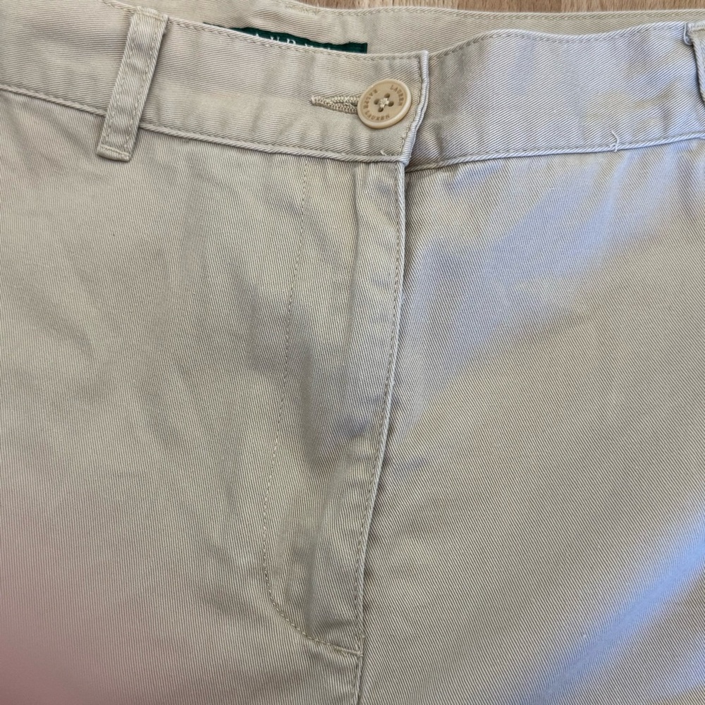 Lauren Ralph Lauren Khaki Flat Front Shorts Women’s 14 Classic Cotton Preppy - Picture 10 of 16